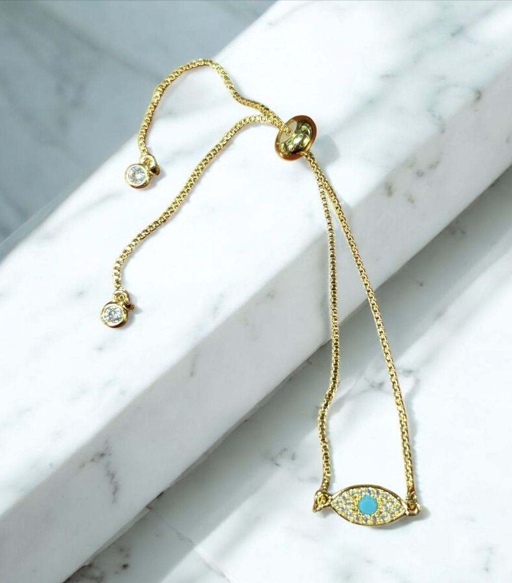 Kalli Bracelet Evil Eye with Round Turquoise Center