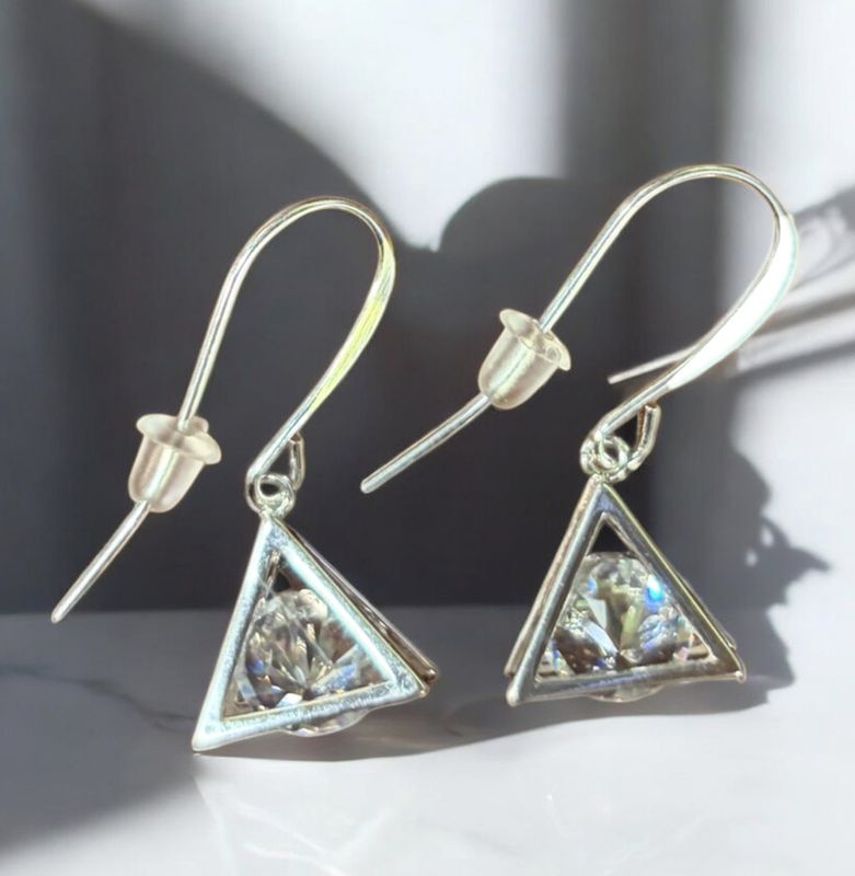 Kalli Earrings Silver Triangle
