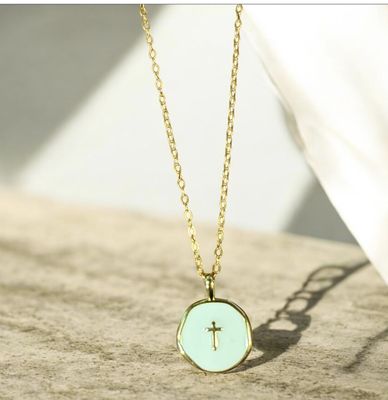 Kalli Necklace Enamel with Gold Cross