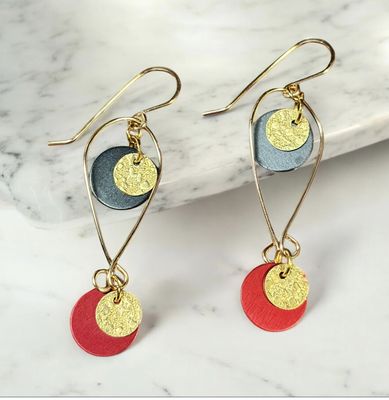 Lenel Earrings Miranda Red and Black