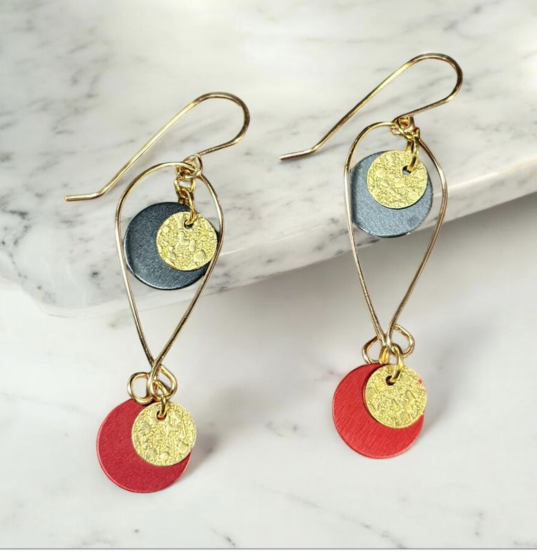 Lenel Earrings Miranda Red and Black