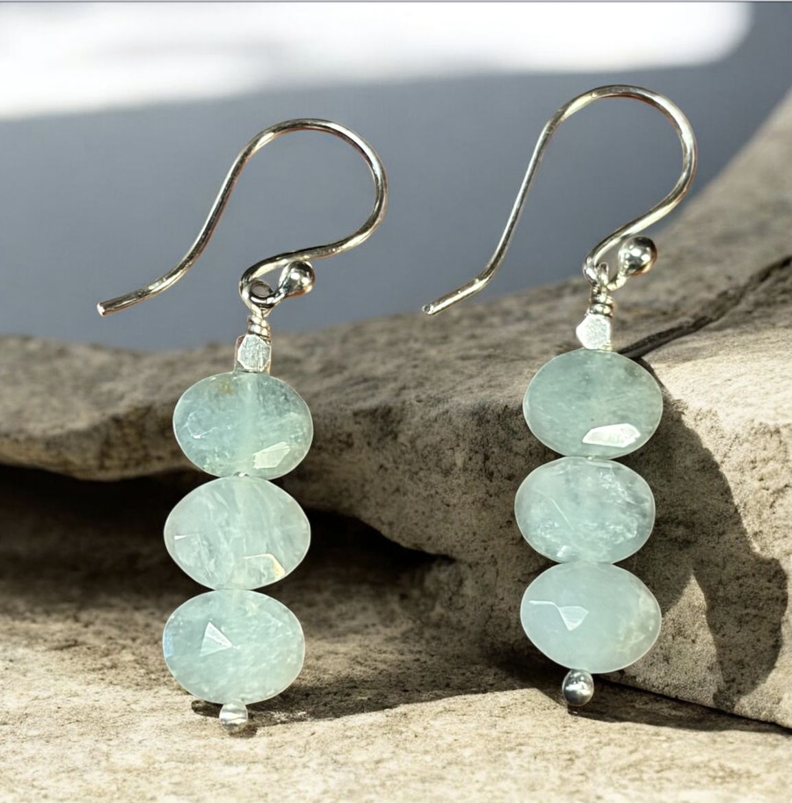Littoral Earrings Aquamarine Drops