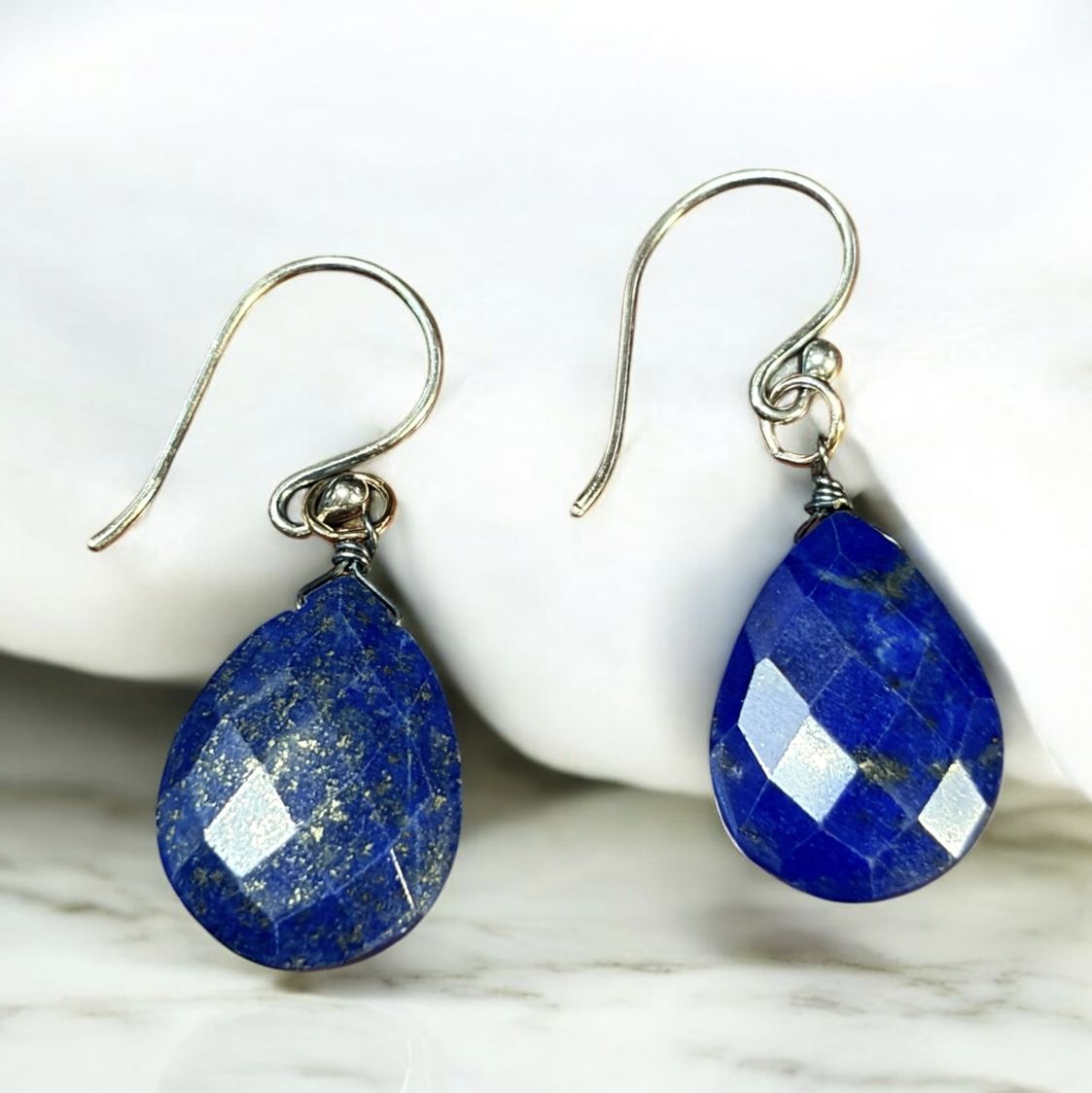 Littoral Earrings Lapis Teardrops