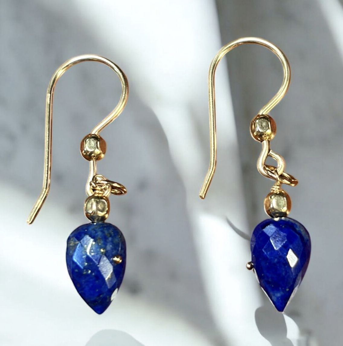 Littoral Earring Lapis Bias Cut Brios