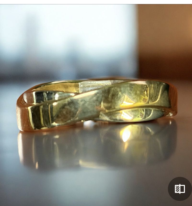 Sznajderman Ring &quot;Mobius&quot; Wedding Band Yellow over White Gold