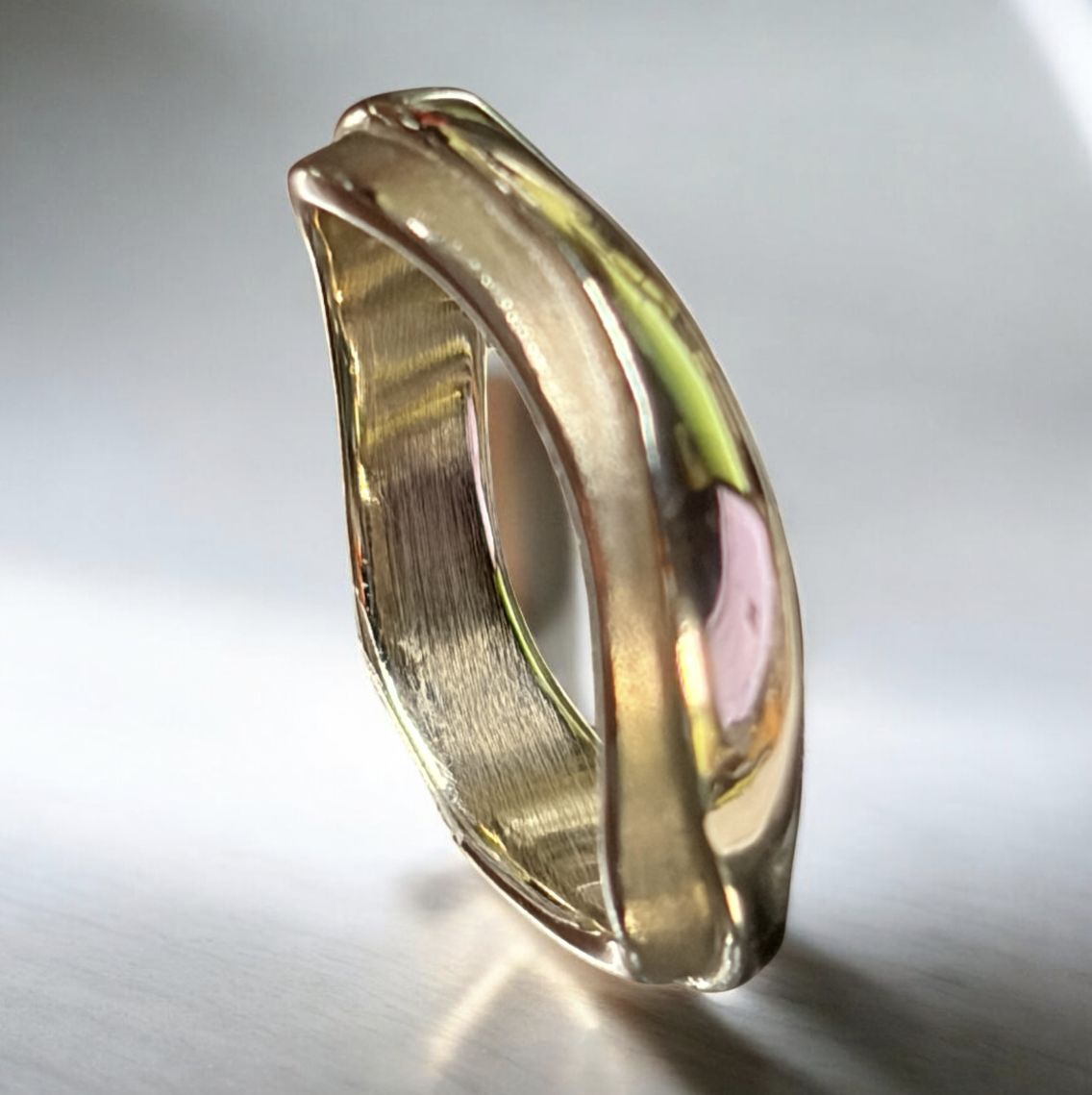 Sznajderman Ring 14K White &quot;Sand and Sea&quot; Wedding Band