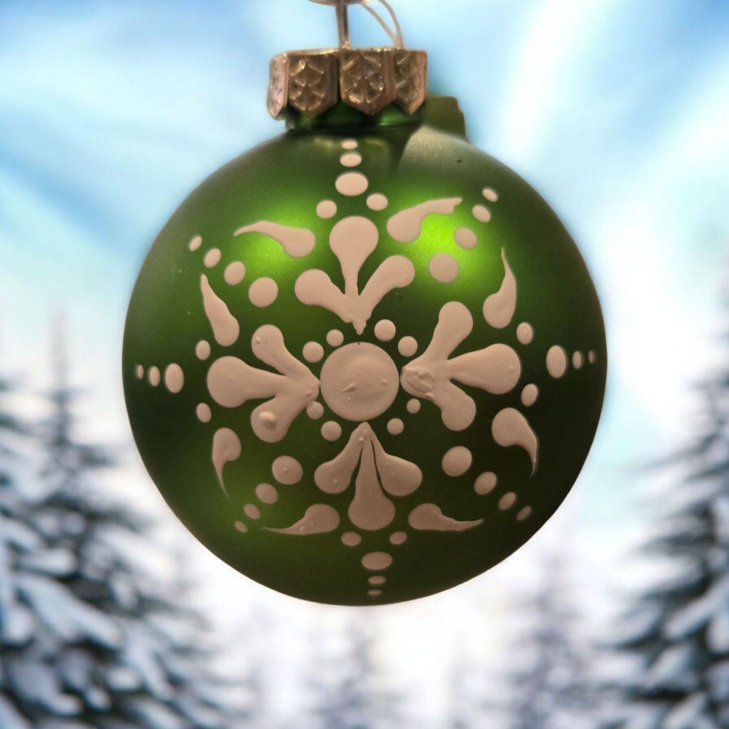 Alber Snowflake Ornament Green