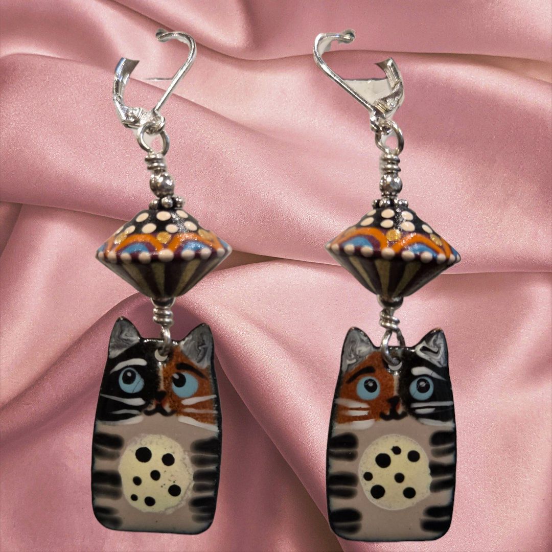 Page Earrings Calico Kitties
