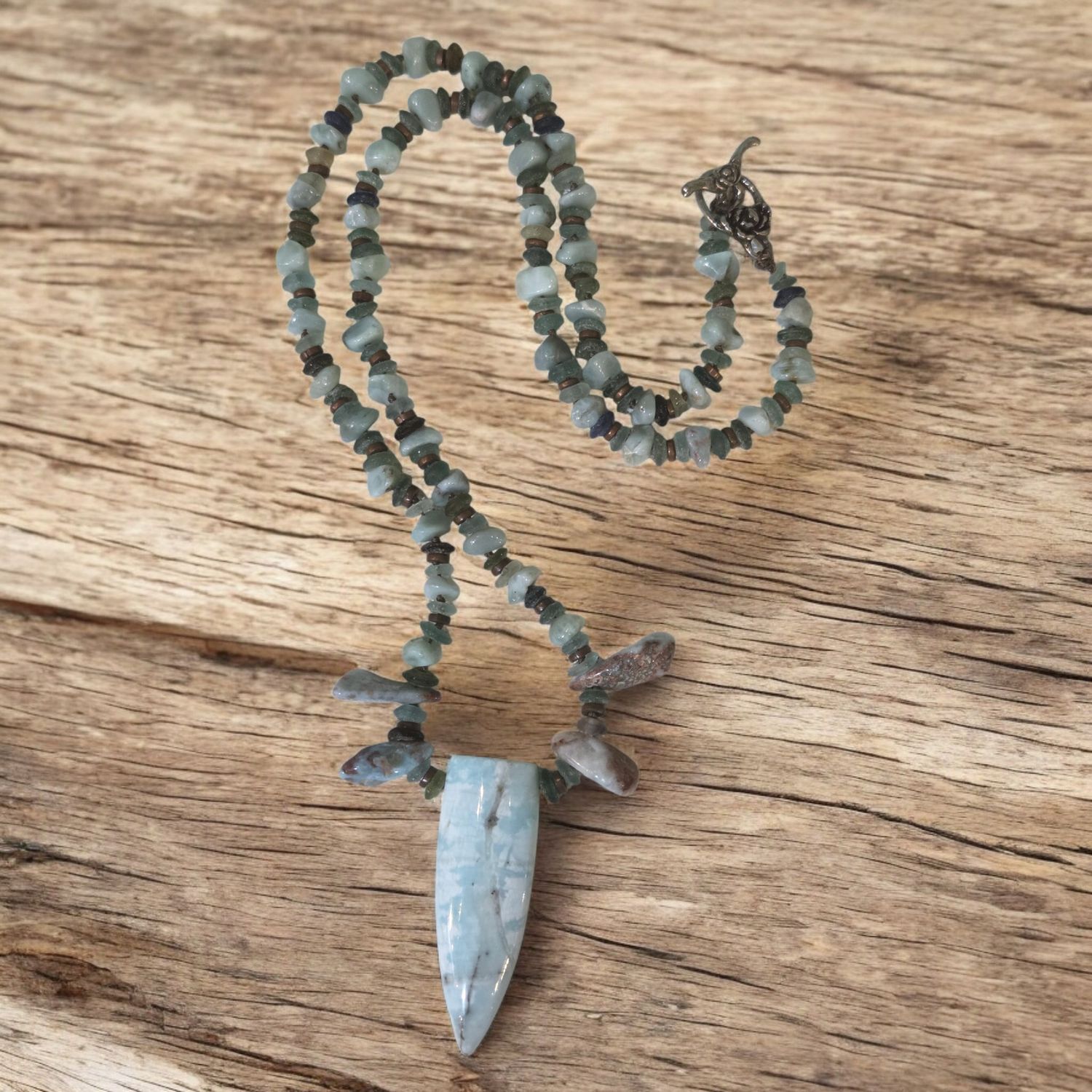 Logan Necklace Blue Calcite and Larimar