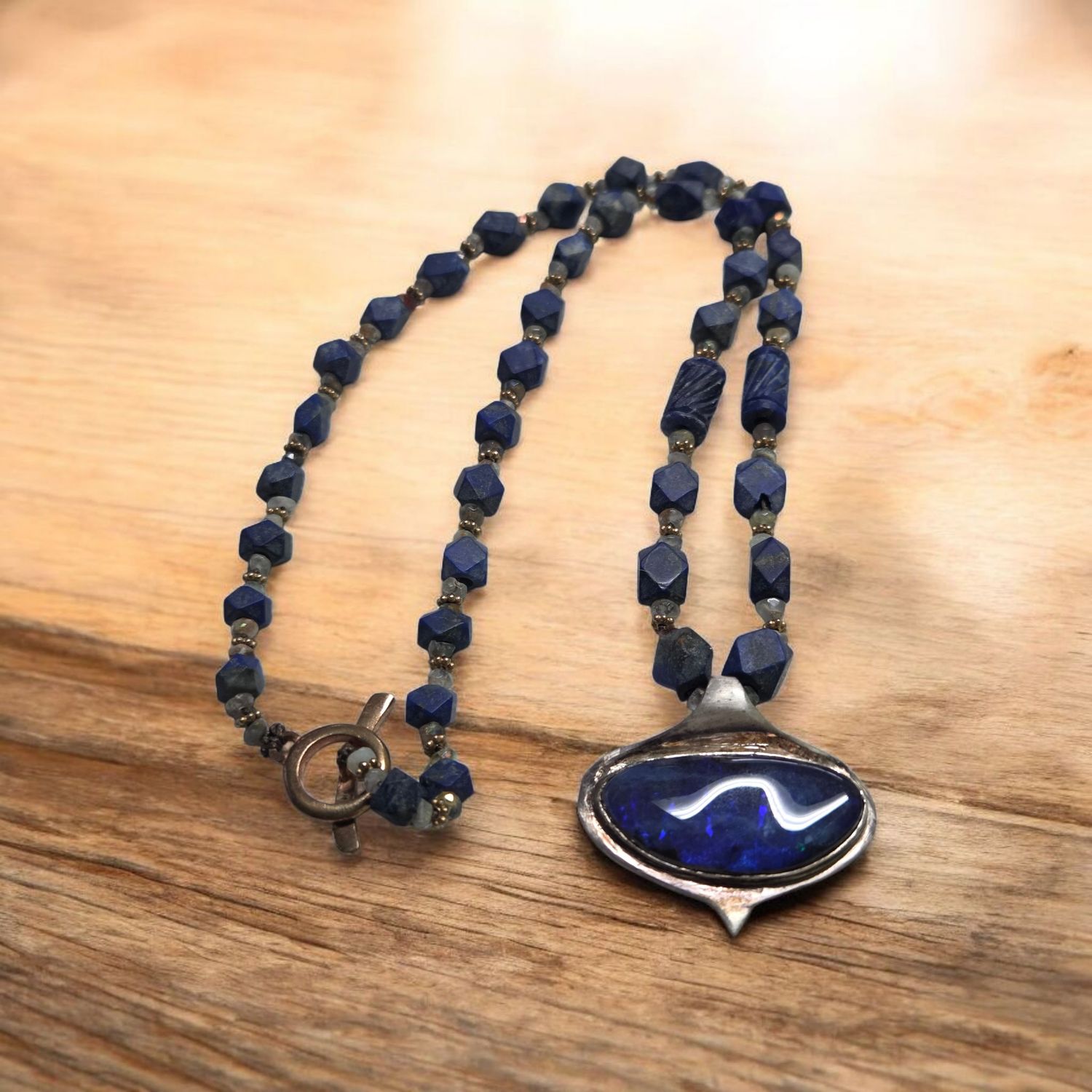 Logan Necklace Lapis and Australian Opal