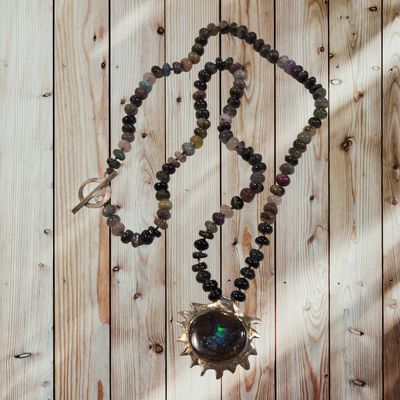 Logan Necklace Yowah Stone with Touramline