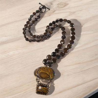 Logan Necklace Australian Opal Fossilized Wood