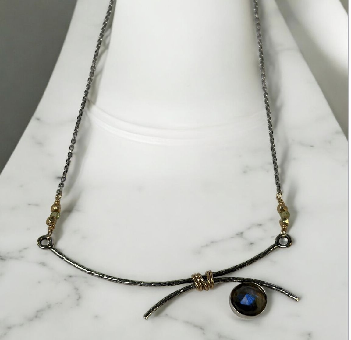 Rodgers Necklace &quot;Nocturn&quot; Labradorite w/Peridot Accent