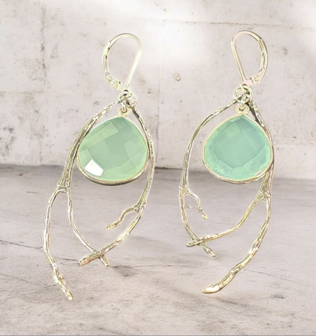 Rodgers Earrings Embrace&quot; Aqua Chalcedony