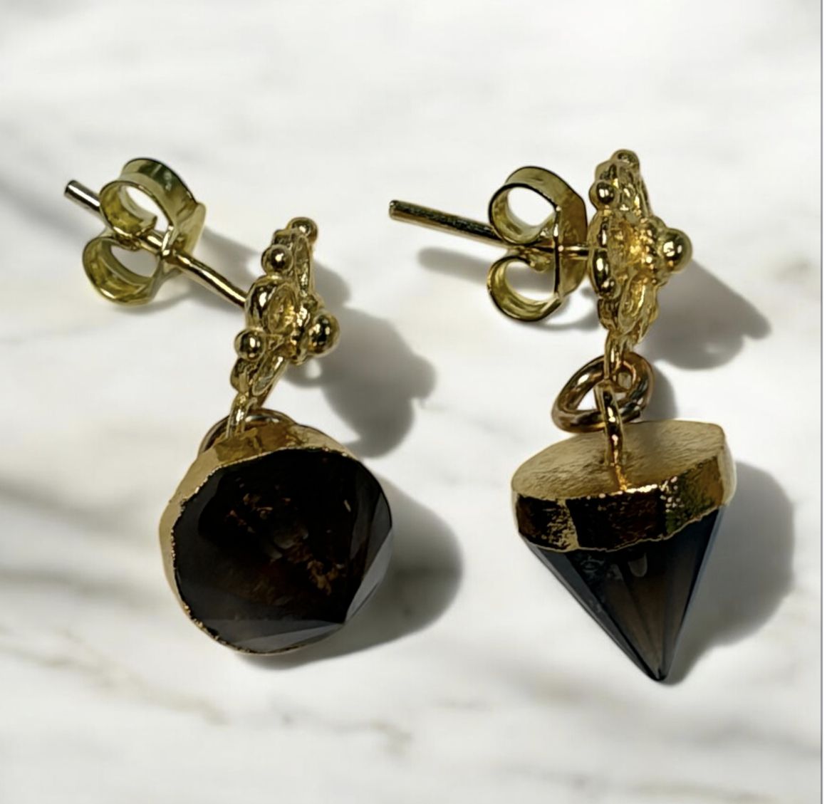 Bourie Earring Smokey Topaz Cone