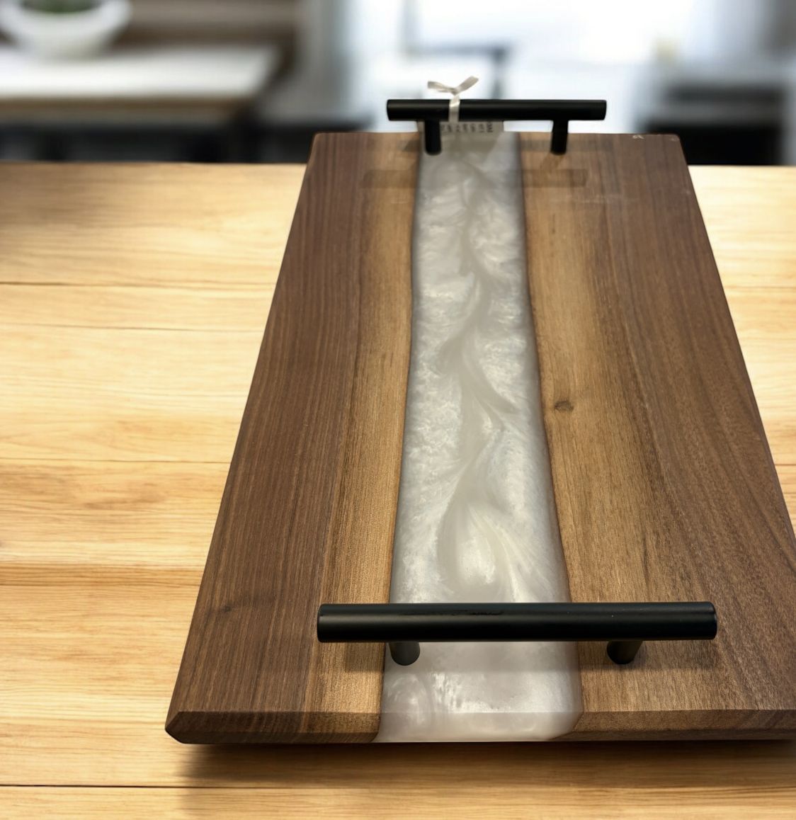 GM Charcuterie Board Walnut w/ White Resin River