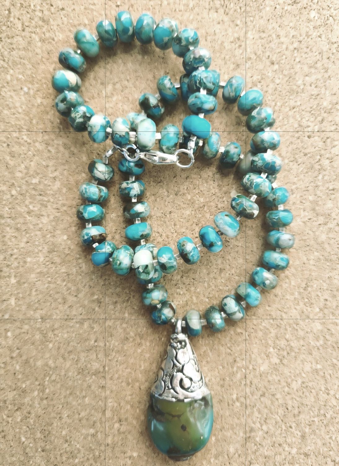 Bourie Necklace Tibetan Turquoise and Imperial Jasper