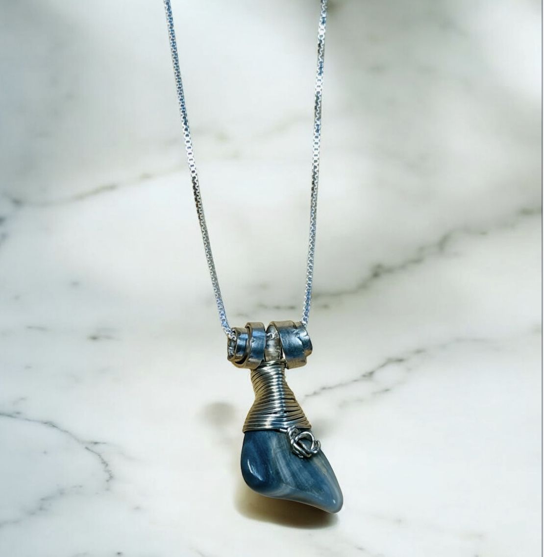 BQE Necklace Wrapped Shell Pendant