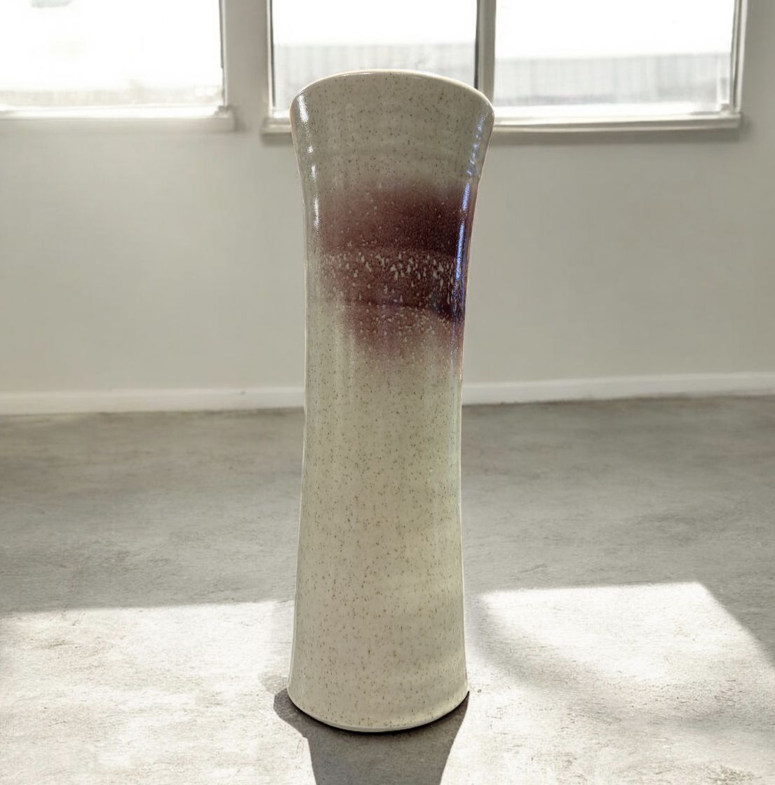 Hartman Large Cylinder Junco with Merlot Glaze