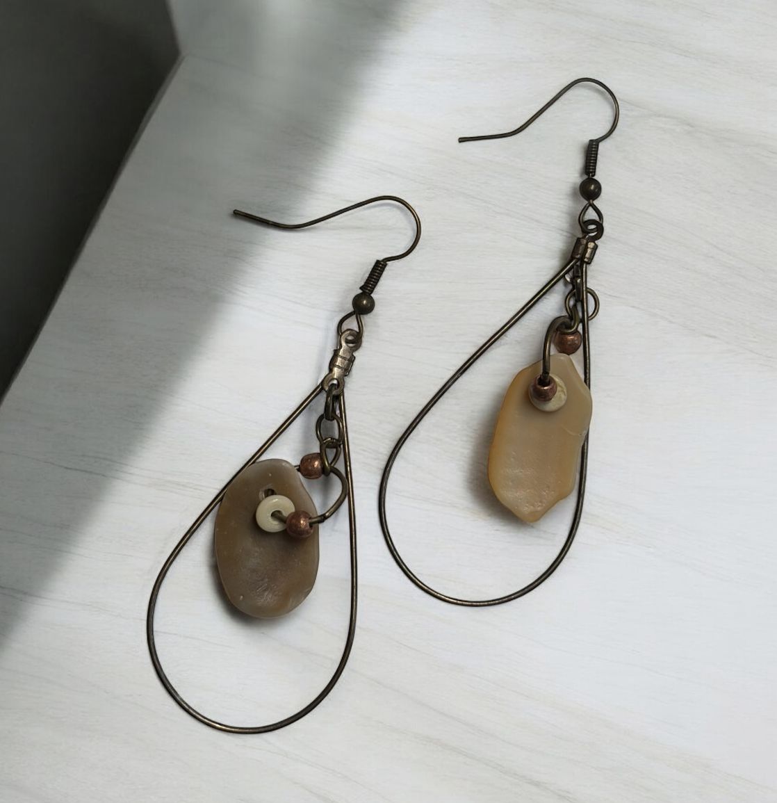 BQE Earrings Outer Banks Beach Shell Fragments Phosphor Bronze