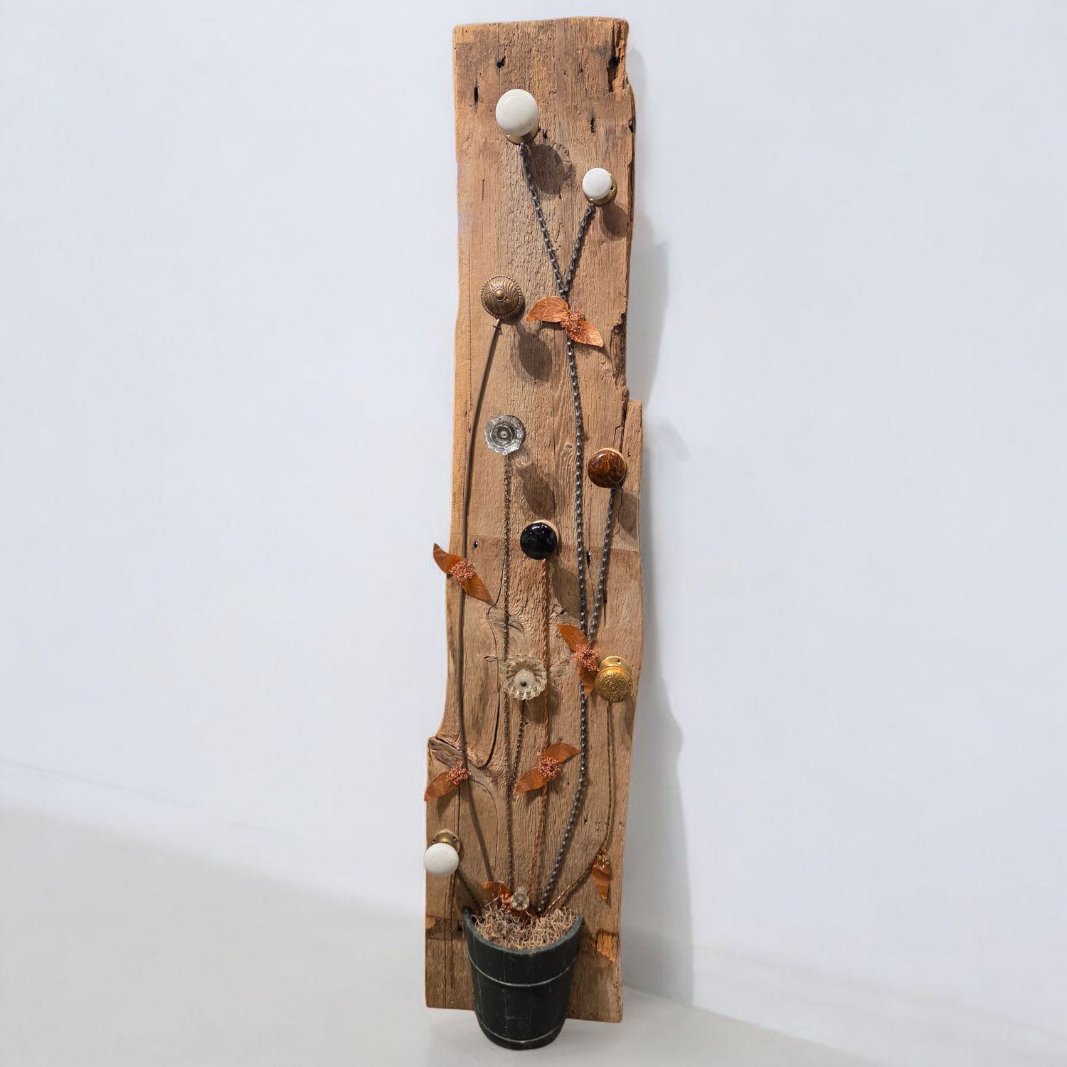 Butler Flower Bouquet on Large Rustic Wood Slab