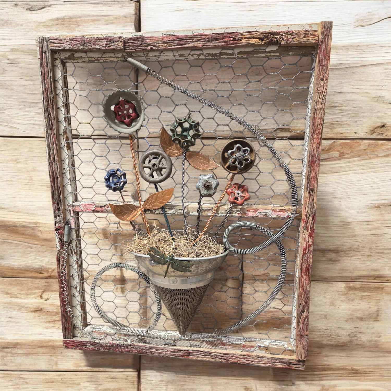 Butler Flower Bouquet in Pot on Mesh Window