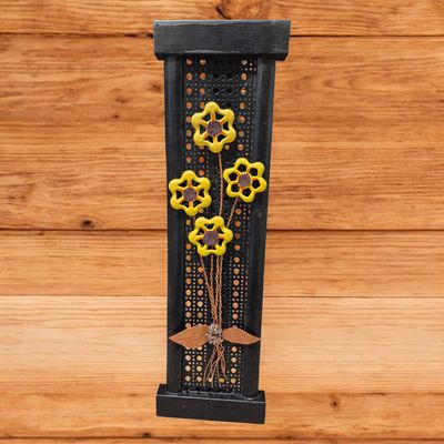 Butler Sunflowers on Black Panel