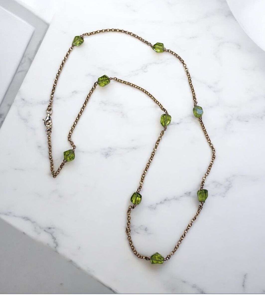 DT Jewels Peridot Nuggets on Gold Vermeil