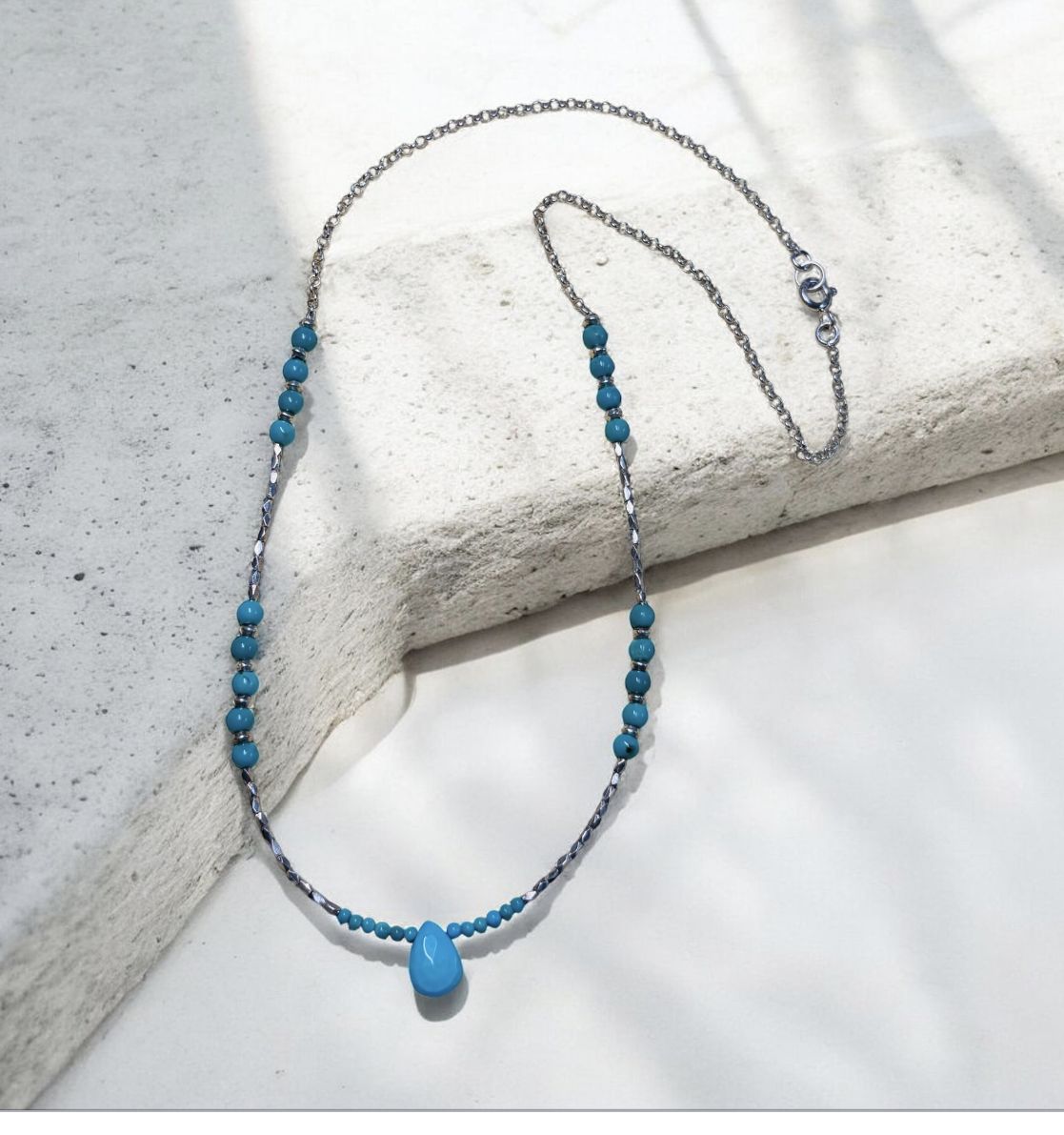 DT Jewels Necklace Sleeping Beauty Turquoise and Thai Silver