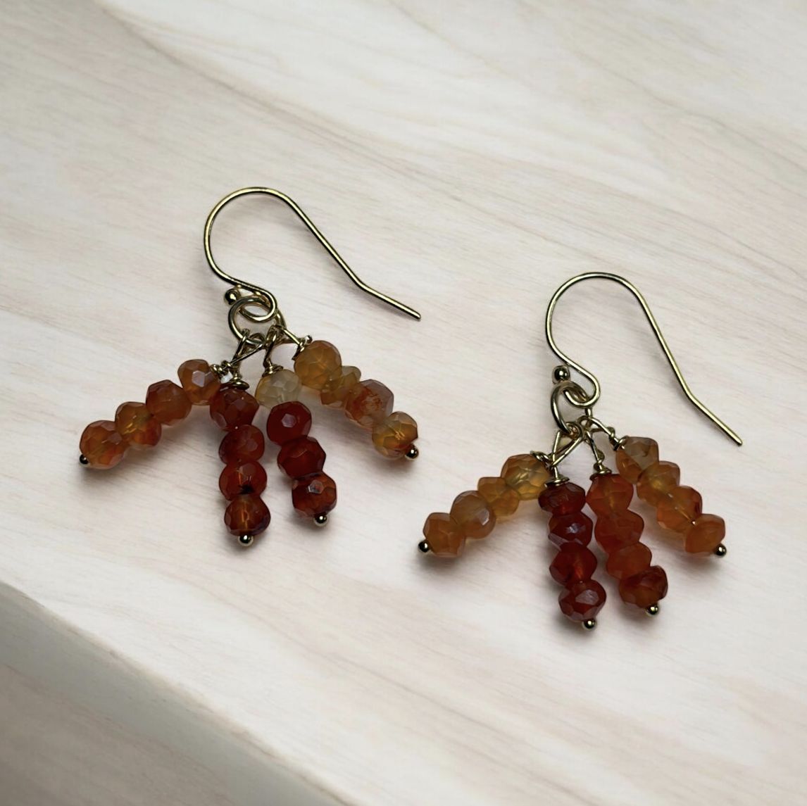 DT Jewels Earrings Carnelian Clusters