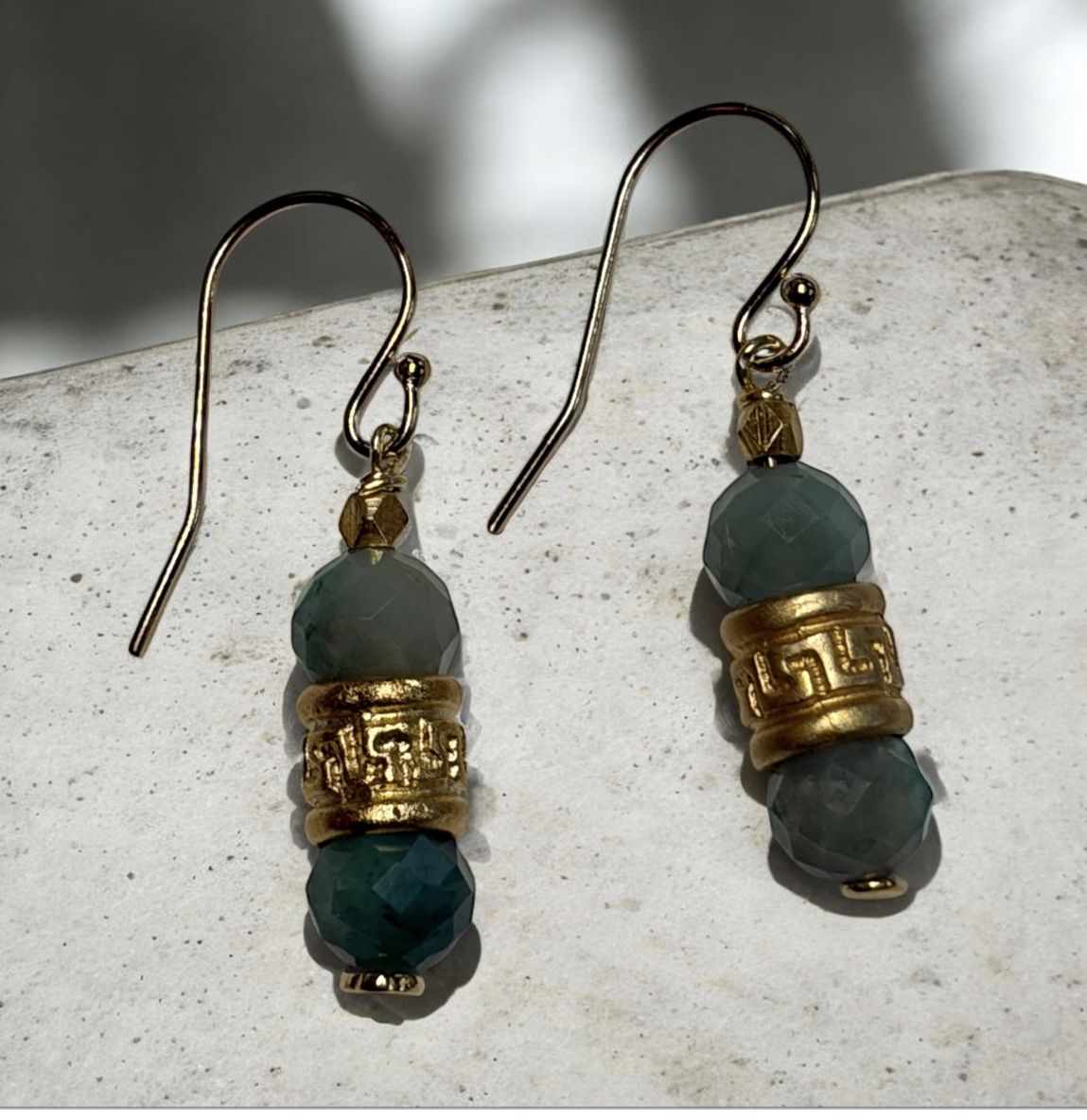 DT Jewels Earrings Emerald and Gold Vermeil