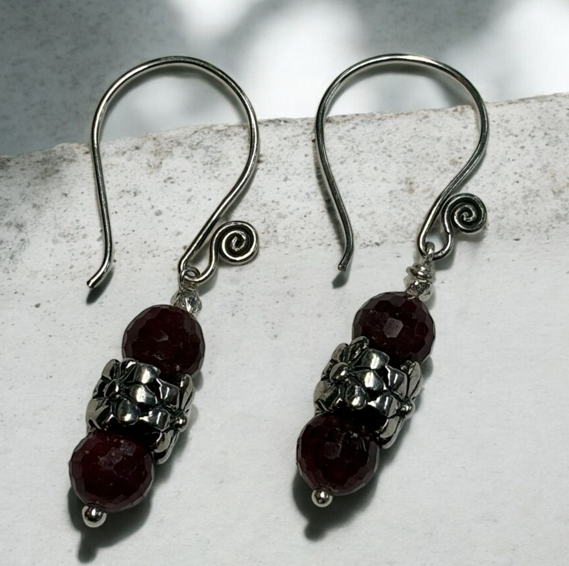 DT Jewels Earrings Ruby and Sterling