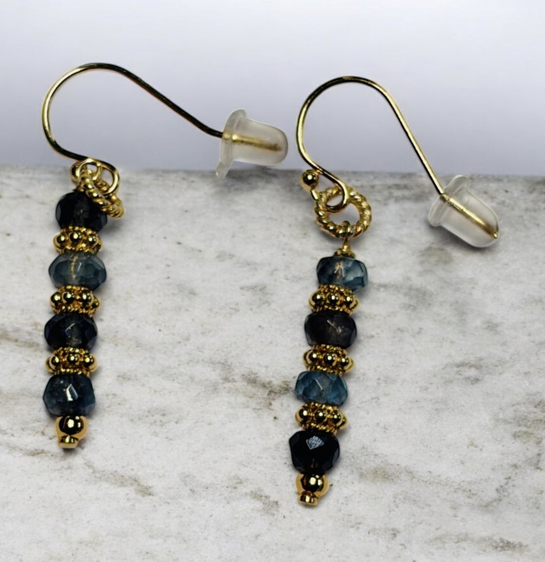 DT Jewels Earrings Moss Aquamarine and Gold Vermeil