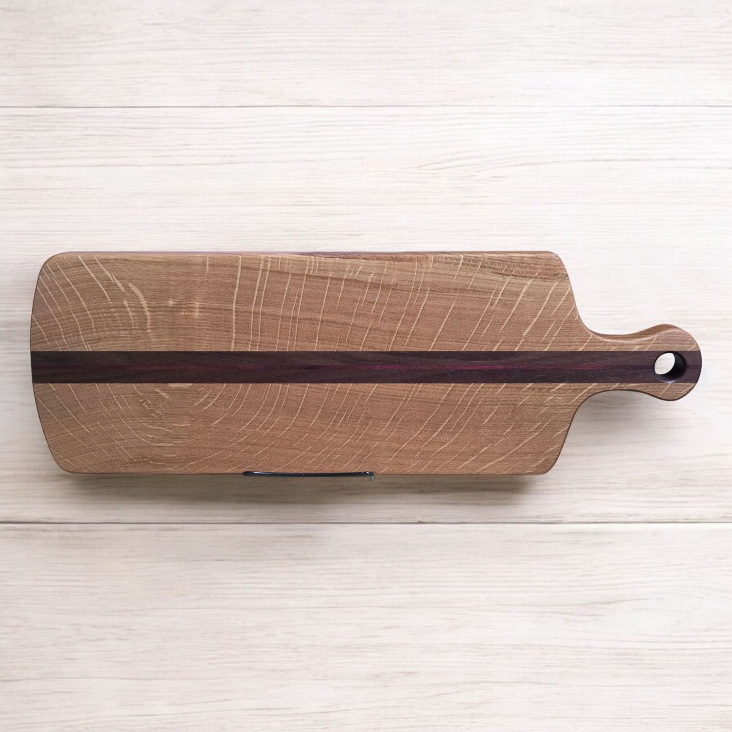 Straight Grain Charcuterie Board White Oak, Purple Heartwood and Black Walnut