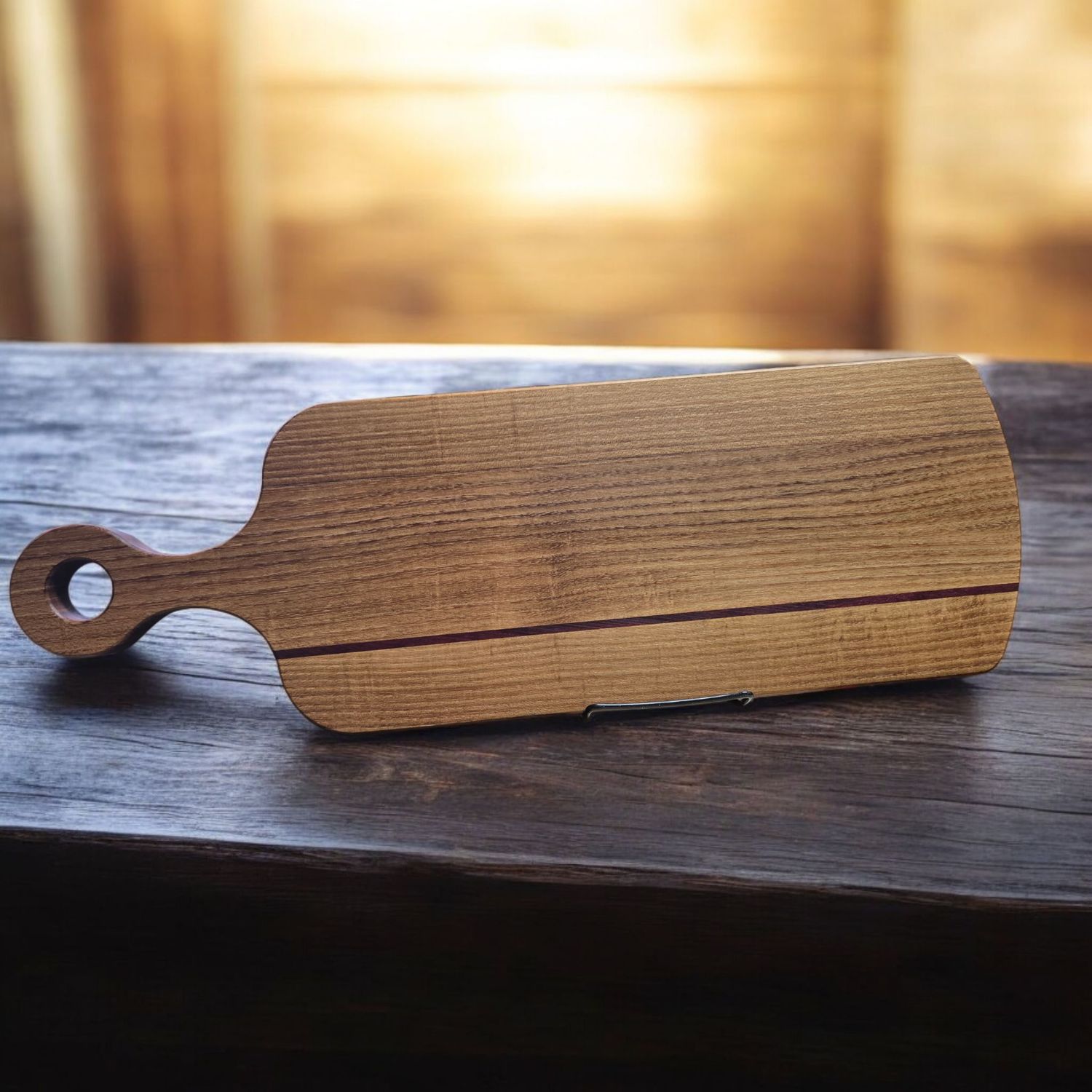 Straight Grain Charcuterie Board Locust with Purple Heart