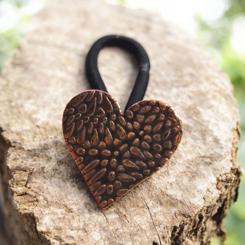 O&#39;Brien Ponytail Holder Copper Heart Shape