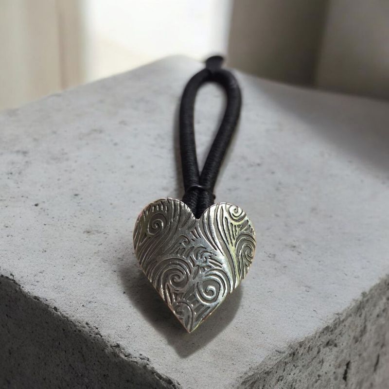 O&#39;Brien Ponytail Holder Sterling Silver Heart 1