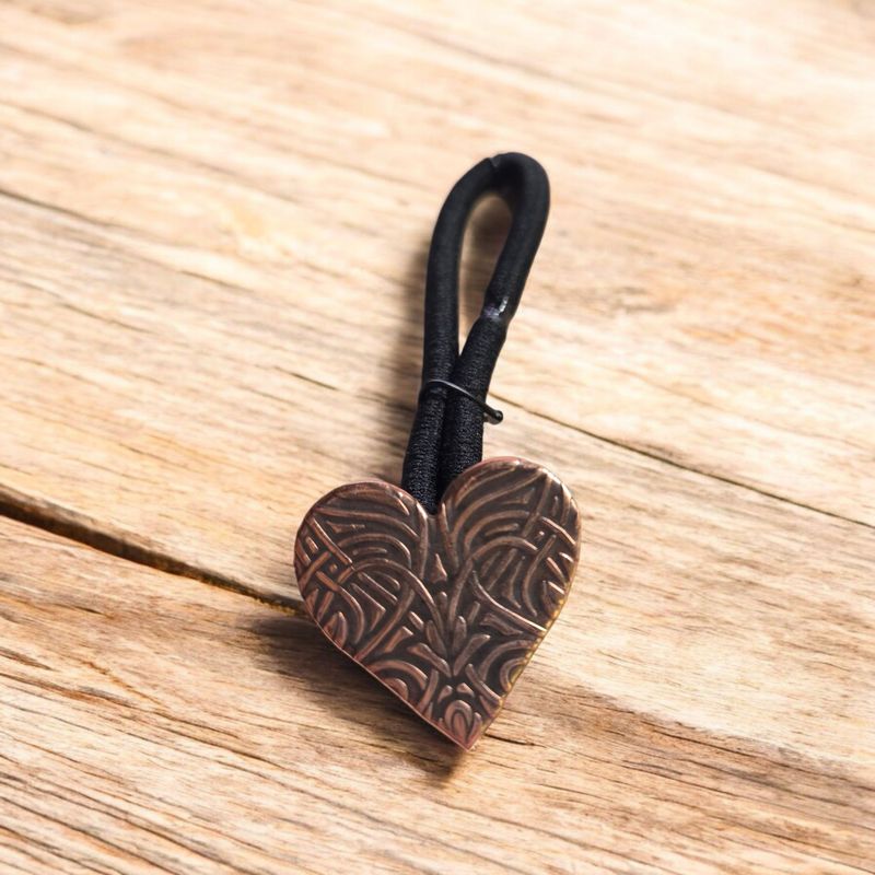 O&#39;Brien Ponytail Holder Copper Heart Shape 1
