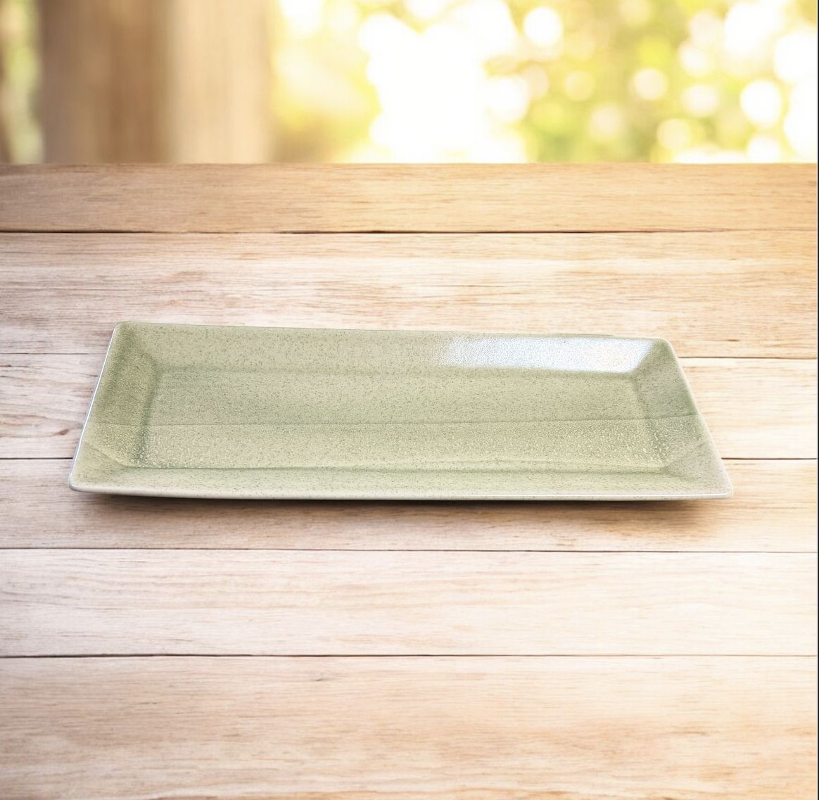 Hartman Long Rectangle Platter Junco with Green
