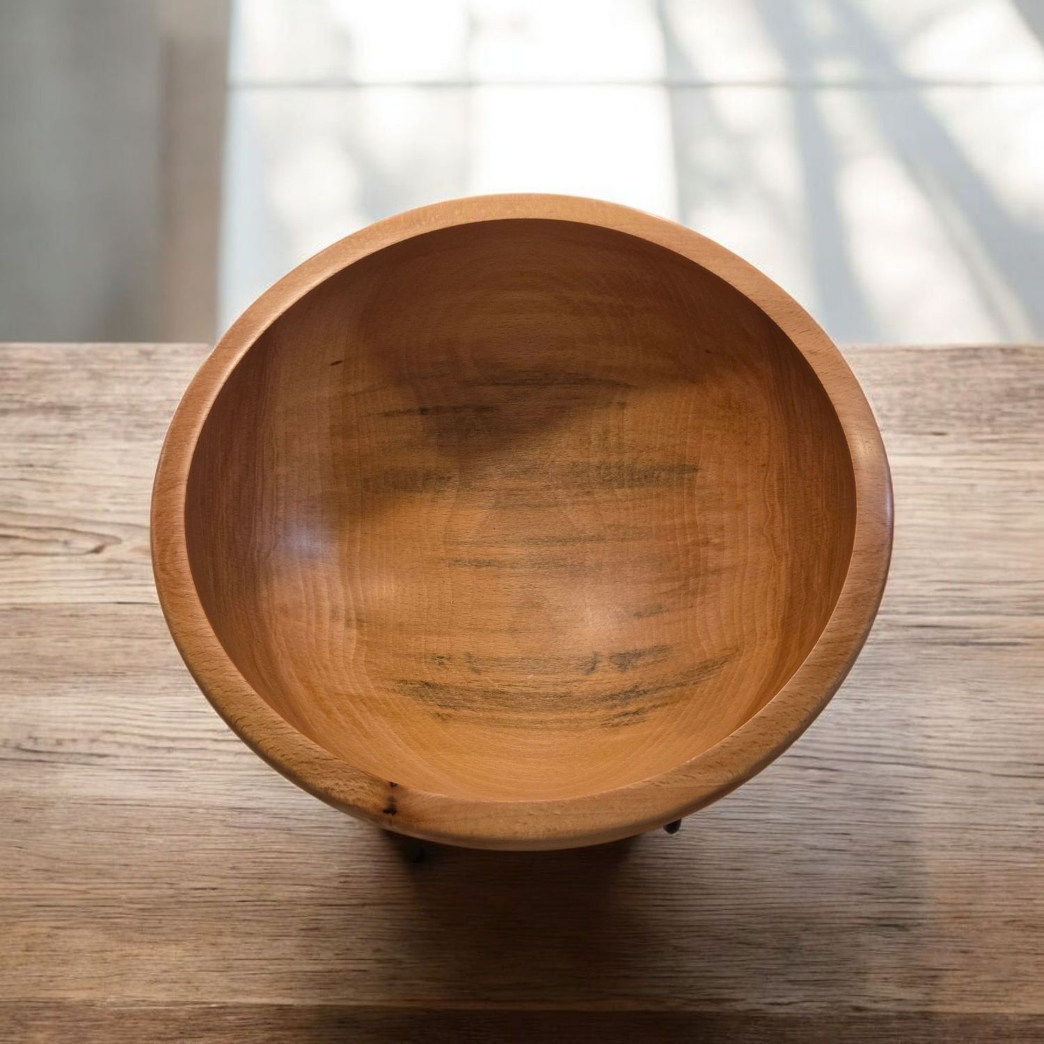 David Gilbert Hand Turned Beech Beaded Bowl 8.5&quot;