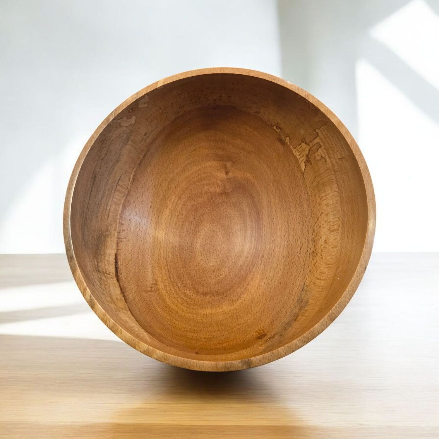 David Gilbert Hand Turned Beechwood Bowl Smooth  10.1&quot;