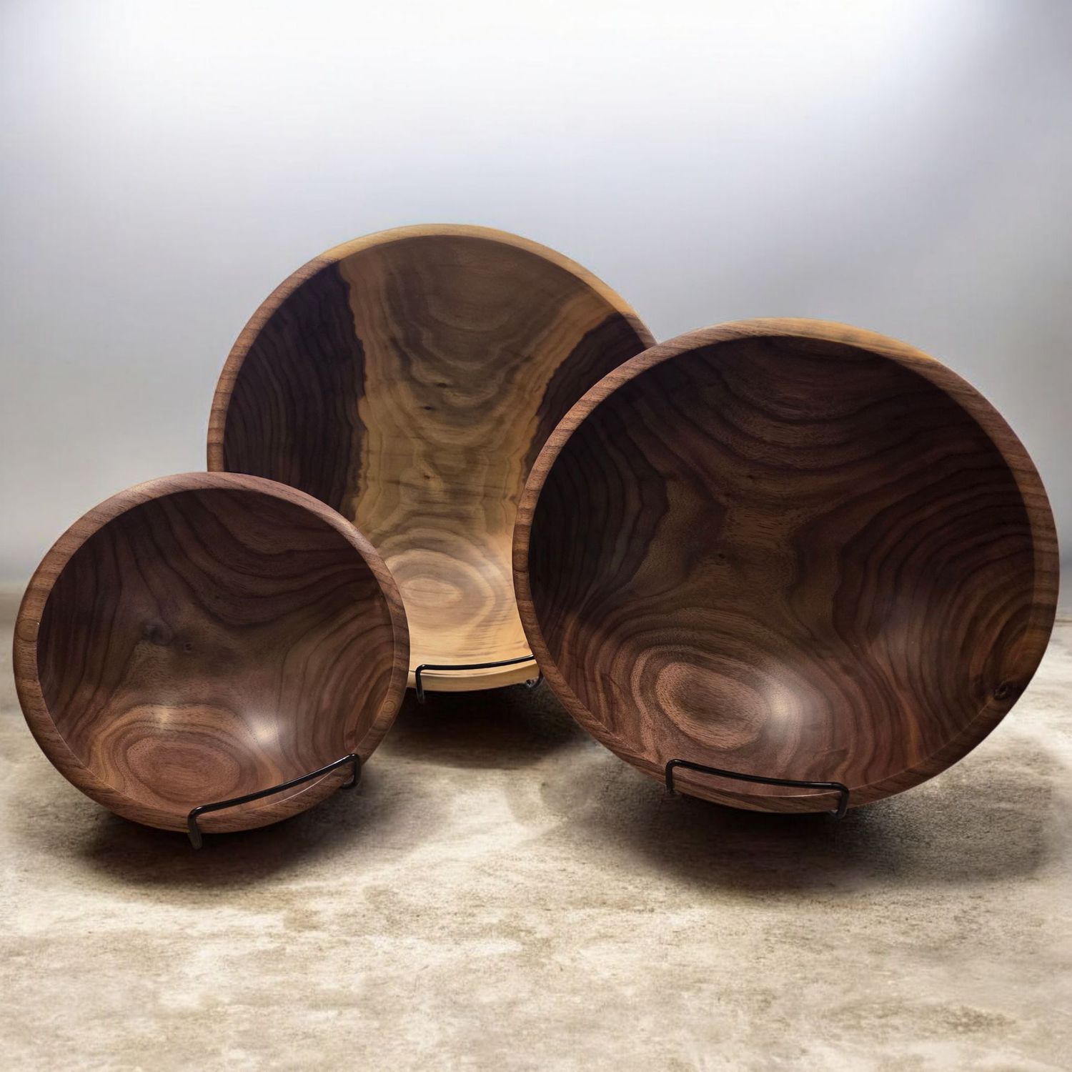 Gilbert Large Black Walnut 3PC Bowl Set