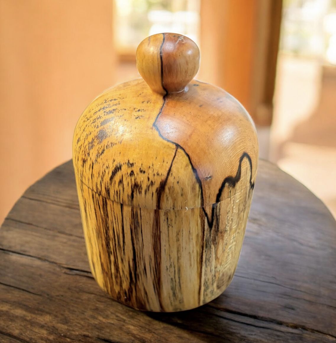 Gilbert Salt Locker Spalted Maple Knob Lid