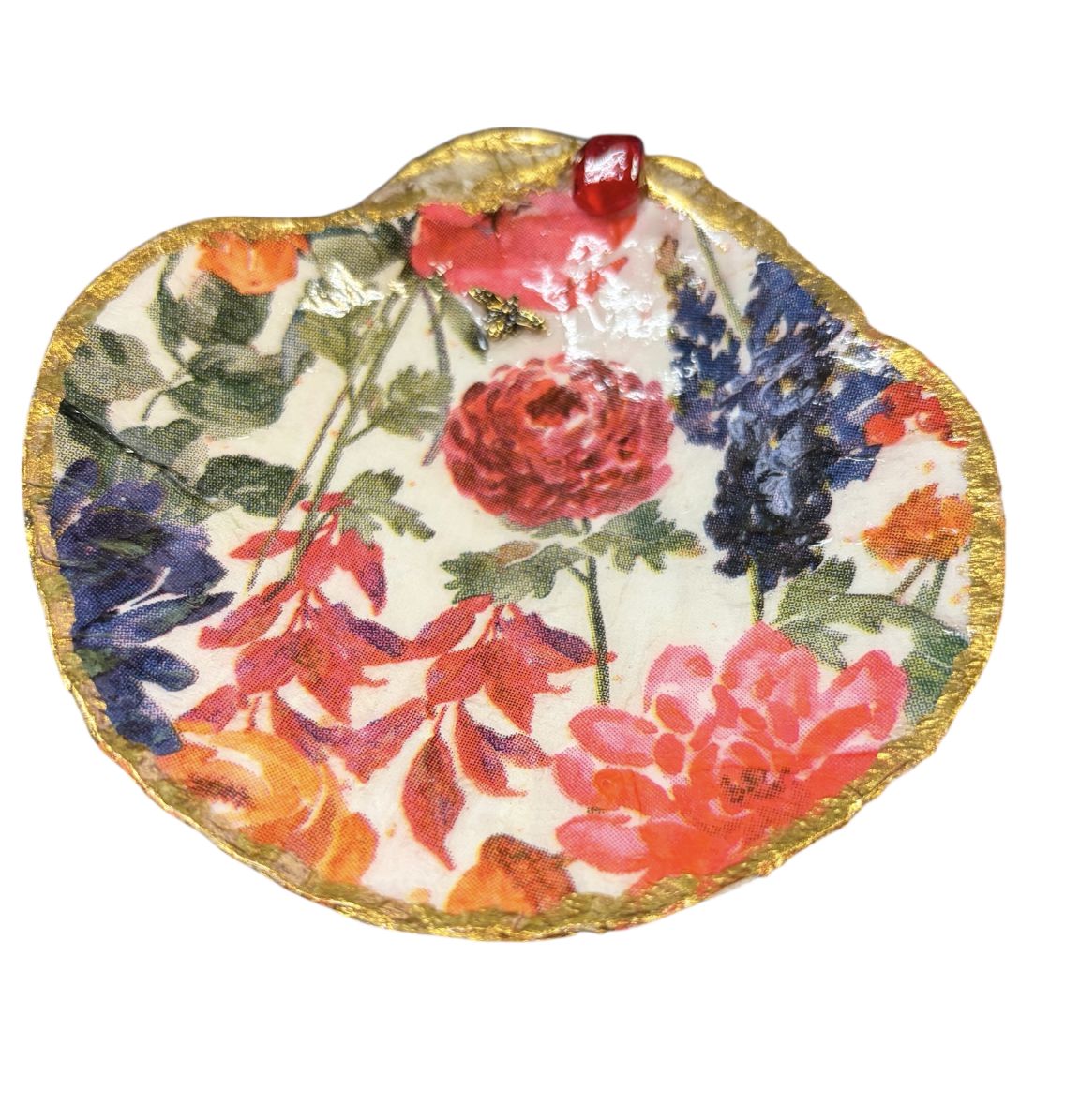 Wilson Clam Shell Trinket Dish Floral
