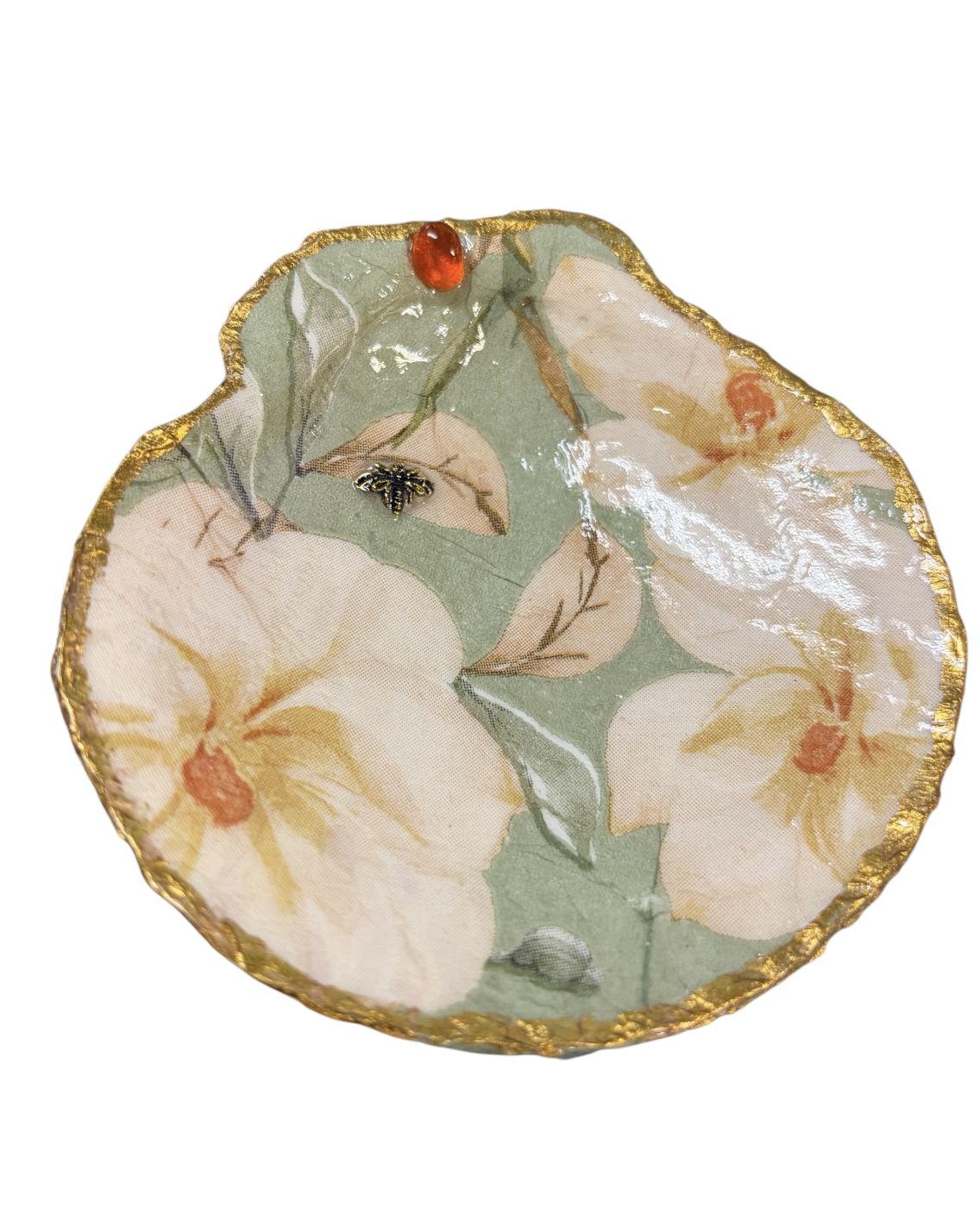 Wilson Calm Shell Trinket Dish Magnolias