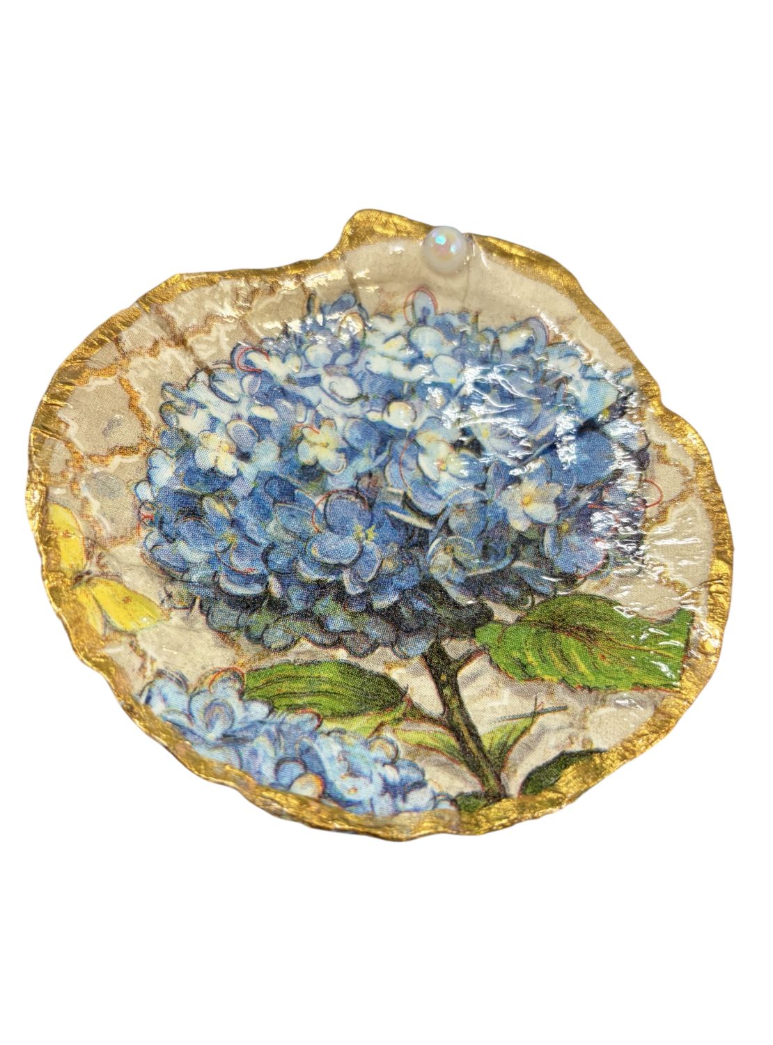 Wilson Clam Shell Trinket Dish Blue Hydrangia