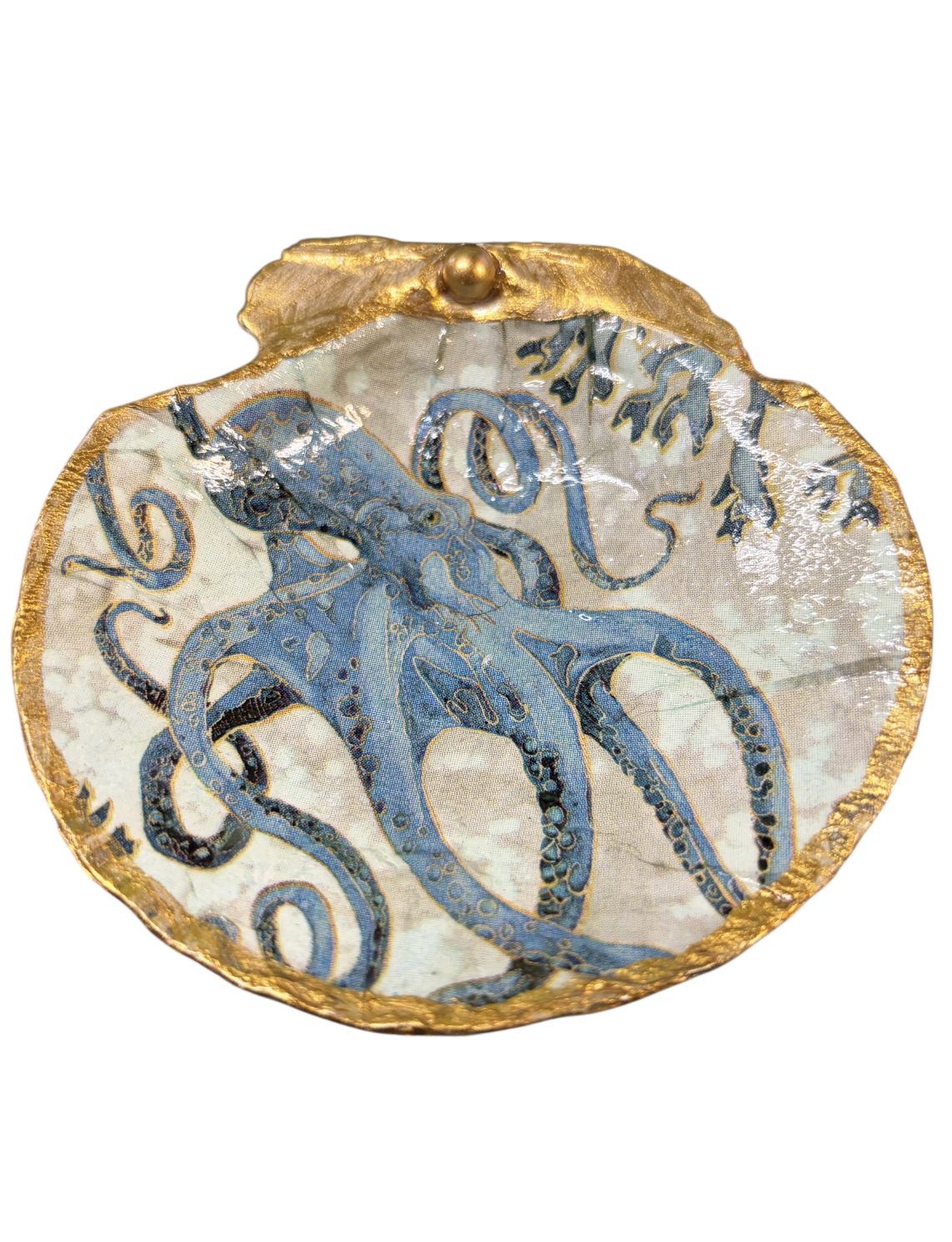 Wilson Clam Shell Trinket Dish Blue Octipus