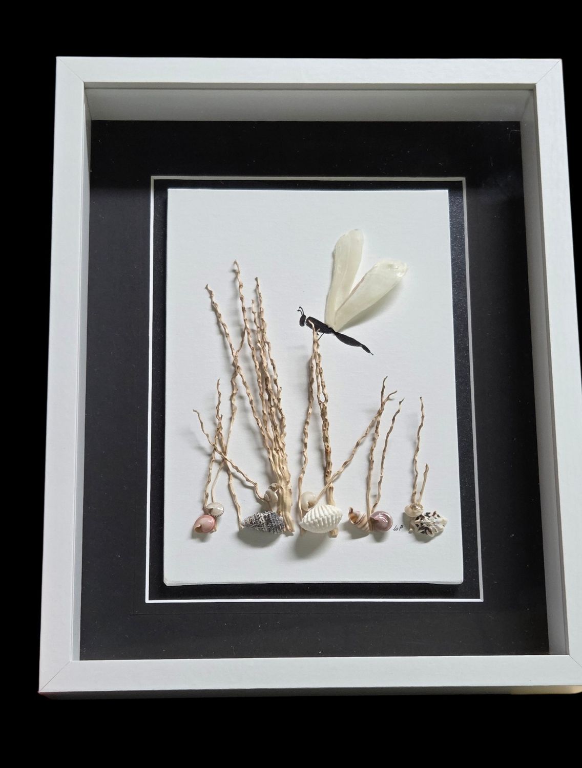 Pike Original Art White Dragonfly 9x11