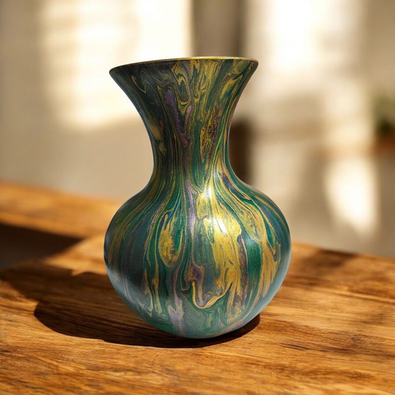 Stevenson 6 inch Green and Jewel Tone Vase