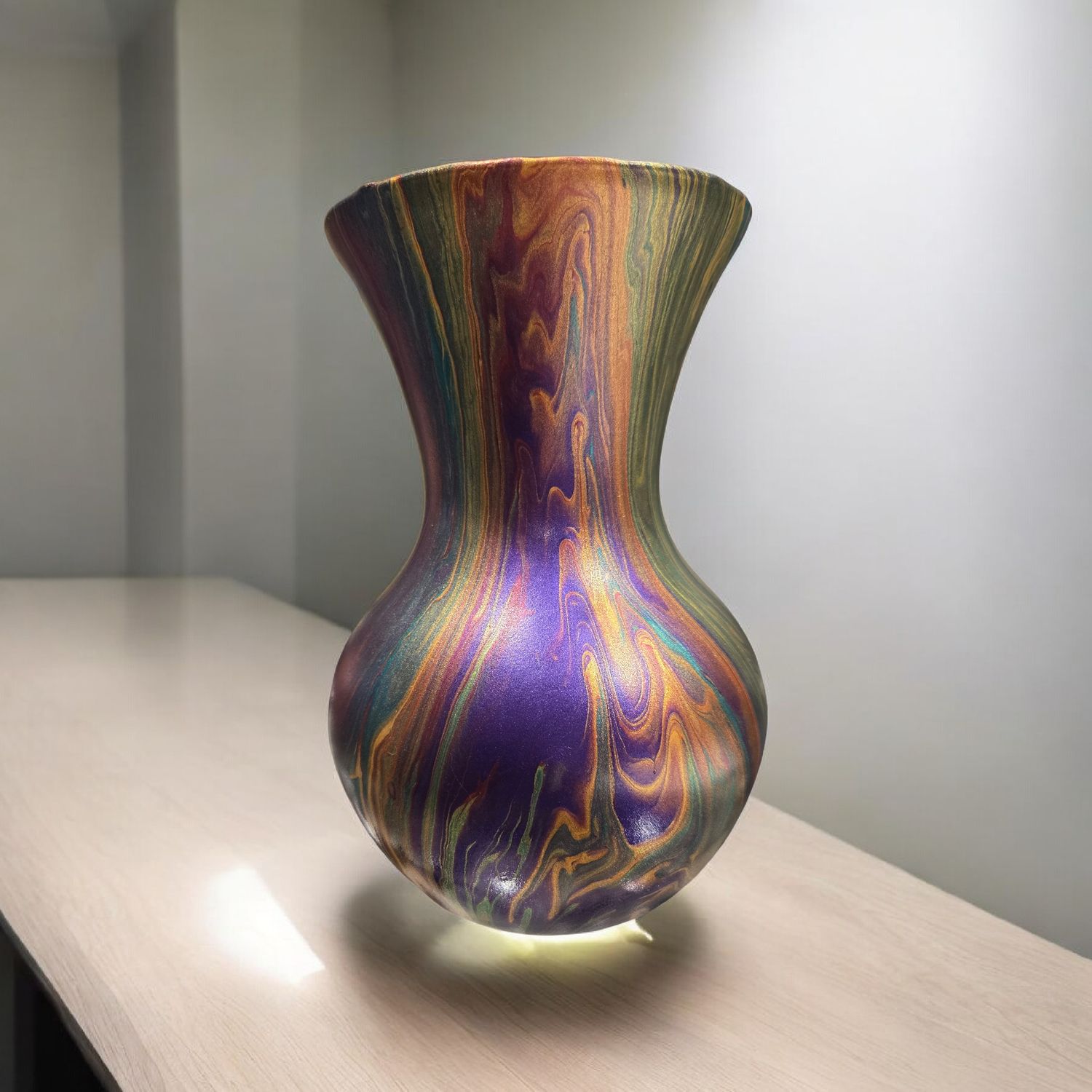 Stevenson 8 Inch Jewel Tone Vase with Royal Blue Interior